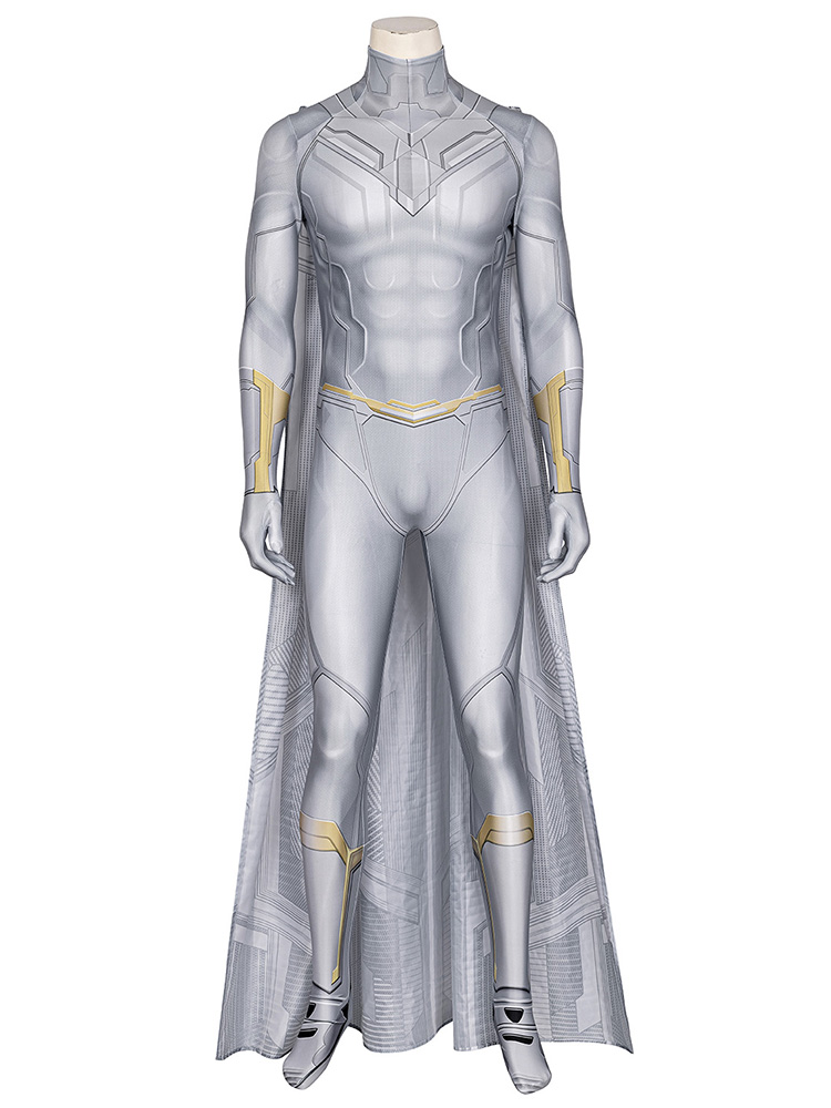 Cosonsen Vision and the Scarlet Witch White Vision Jumpsuit Cosplay Costume Full Set Custom Made