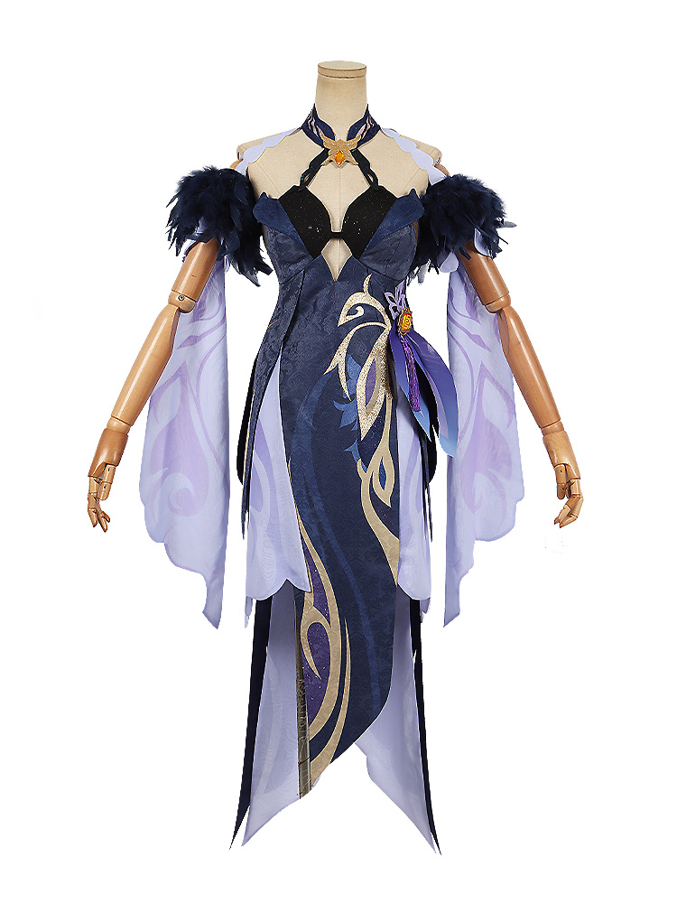 Genshin Impact Ningguang Cosplay Costume Orchid's Evening Gown Halloween Suit Outfit Custom Size Cosonsen