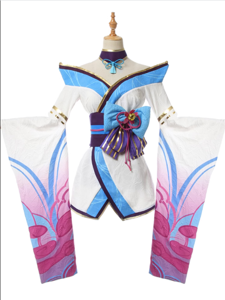 League of Legends LOL Spirit Blossom Ahri Cosplay Costume Prop Nine Tails Wig Shoes Outfit